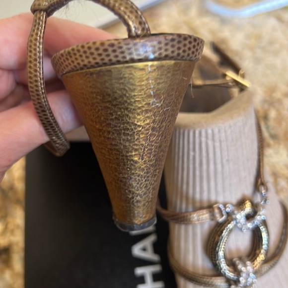 Giuseppe Zanotti Vicini Gold with Crystal Rhinestones Sandals. Sz 11 - Picture 12 of 12